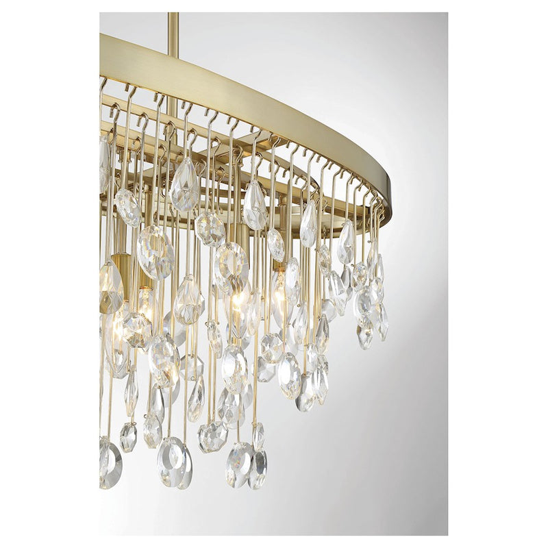 Savoy House Livorno 8 Light Linear Chandelier, Noble Brass