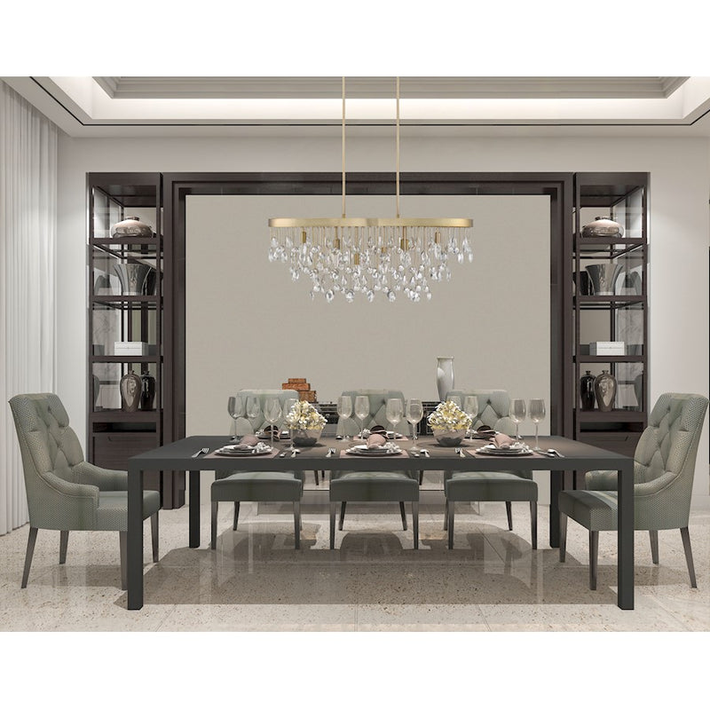 Savoy House Livorno 8 Light Linear Chandelier, Noble Brass