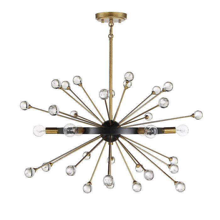 Savoy House Ariel 6-Light Chandelier, Como Black/Gold Accents