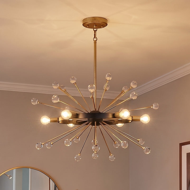 Savoy House Ariel 6-Light Chandelier, Como Black/Gold Accents