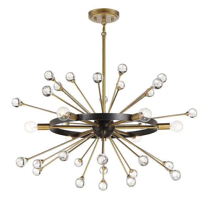 Savoy House Ariel 6-Light Chandelier, Como Black/Gold Accents