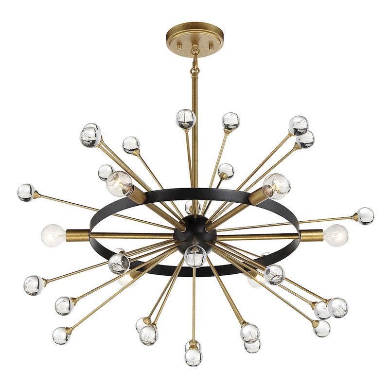 Savoy House Ariel 6-Light Chandelier, Como Black/Gold Accents