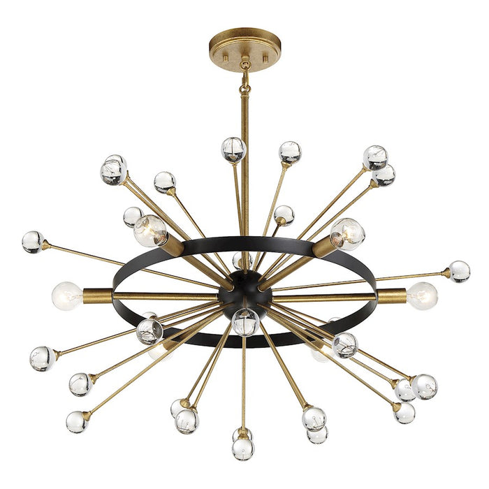 Savoy House Ariel 6-Light Chandelier, Como Black/Gold Accents