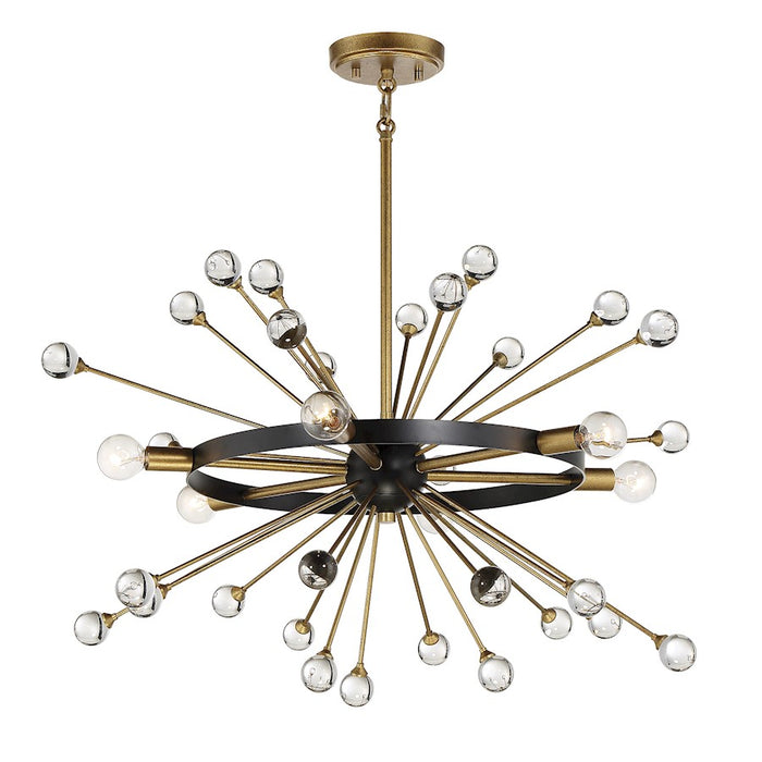 Savoy House Ariel 6-Light Chandelier, Como Black/Gold Accents