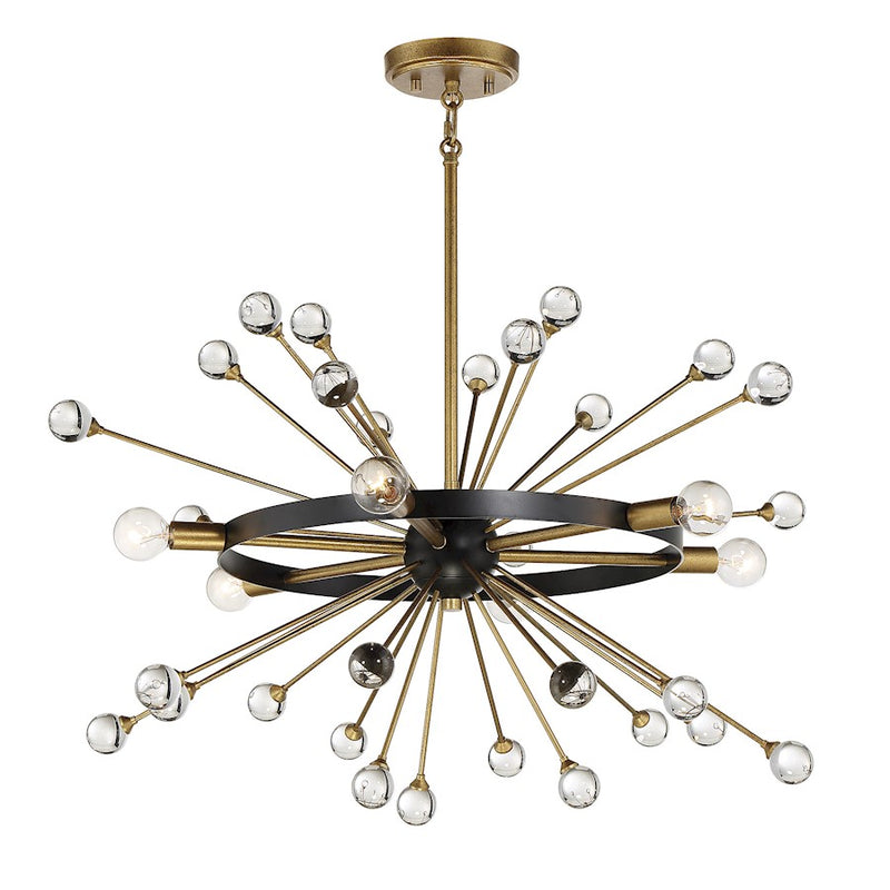 Savoy House Ariel 6-Light Chandelier, Como Black/Gold Accents