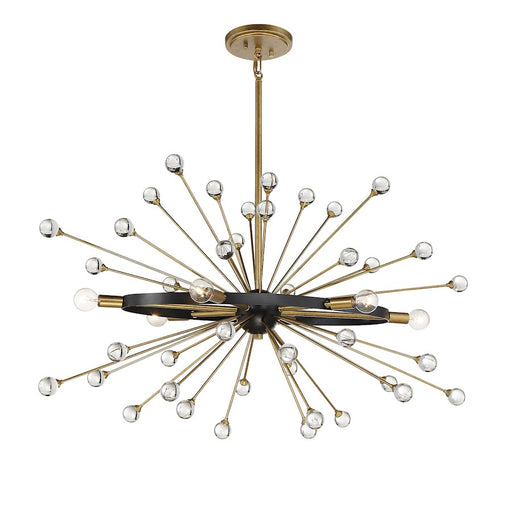 Savoy House Ariel 6-Light Oval Chandelier, Como Black/Gold Accents