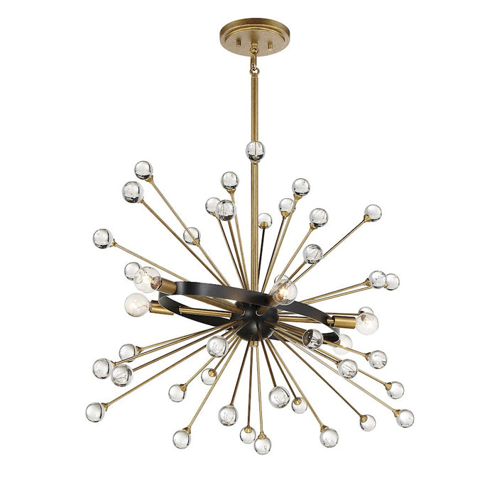 Savoy House Ariel 6-Light Oval Chandelier, Como Black/Gold Accents