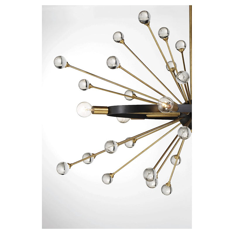 Savoy House Ariel 6-Light Oval Chandelier, Como Black/Gold Accents