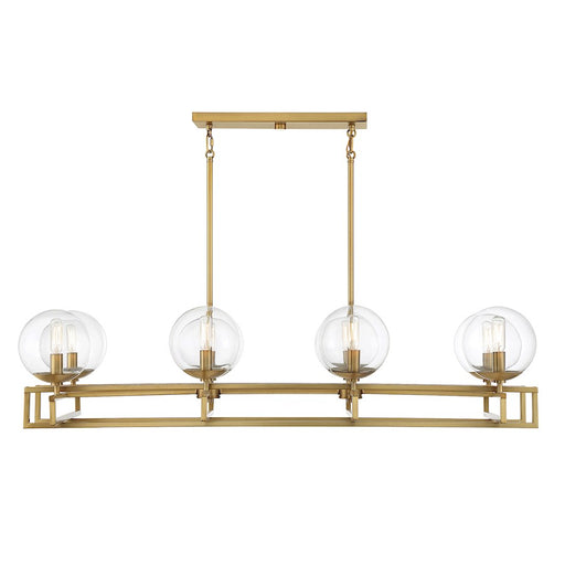Savoy House Crosby 8-Light Linear Chandelier, Warm Brass