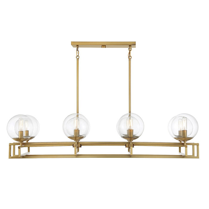 Savoy House Crosby 8-Light Linear Chandelier, Warm Brass