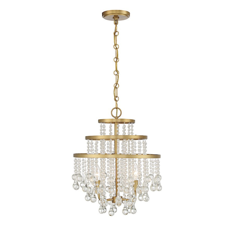 Savoy House Luna 3-Light Mini Chandelier, Warm Brass