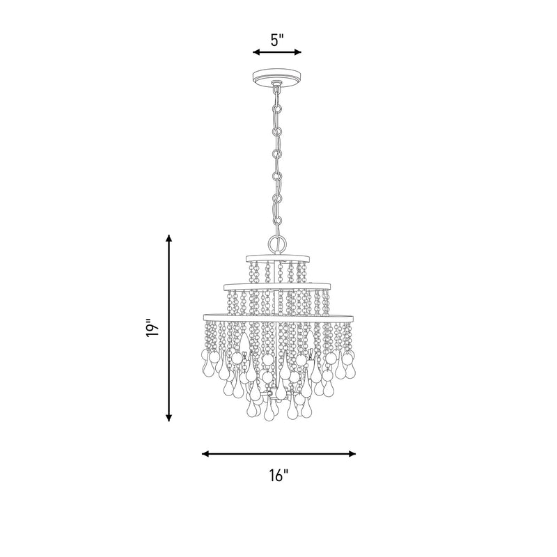 Savoy House Luna 3-Light Mini Chandelier, Warm Brass