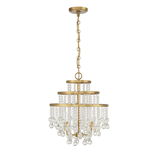 Savoy House Luna 3-Light Mini Chandelier, Warm Brass