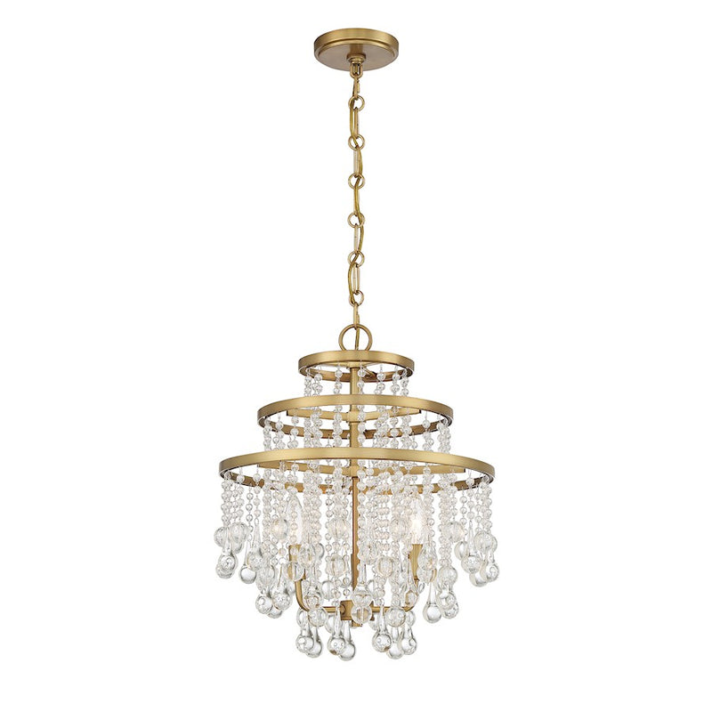 Savoy House Luna 3-Light Mini Chandelier, Warm Brass