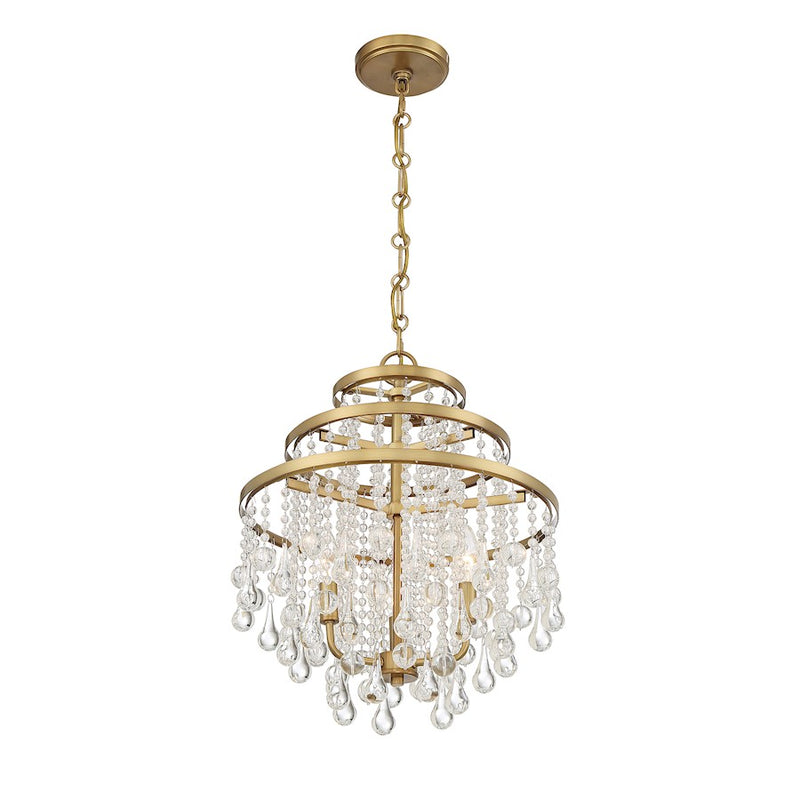 Savoy House Luna 3-Light Mini Chandelier, Warm Brass