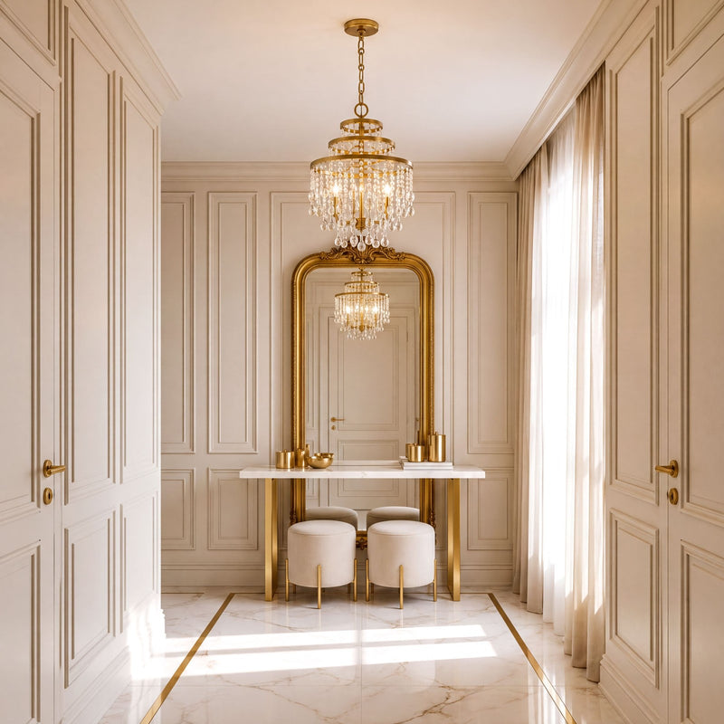 Savoy House Luna 3-Light Mini Chandelier, Warm Brass