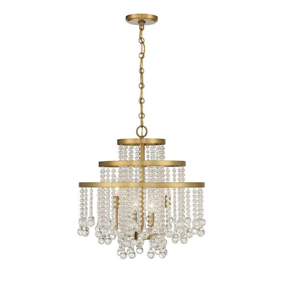 Savoy House Luna 4-Light Chandelier, Warm Brass - 1-1866-4-322