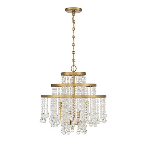 Savoy House Luna 4-Light Chandelier, Warm Brass