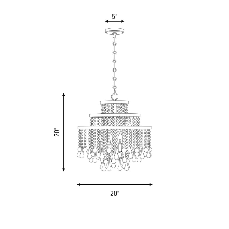 Savoy House Luna 4-Light Chandelier, Warm Brass