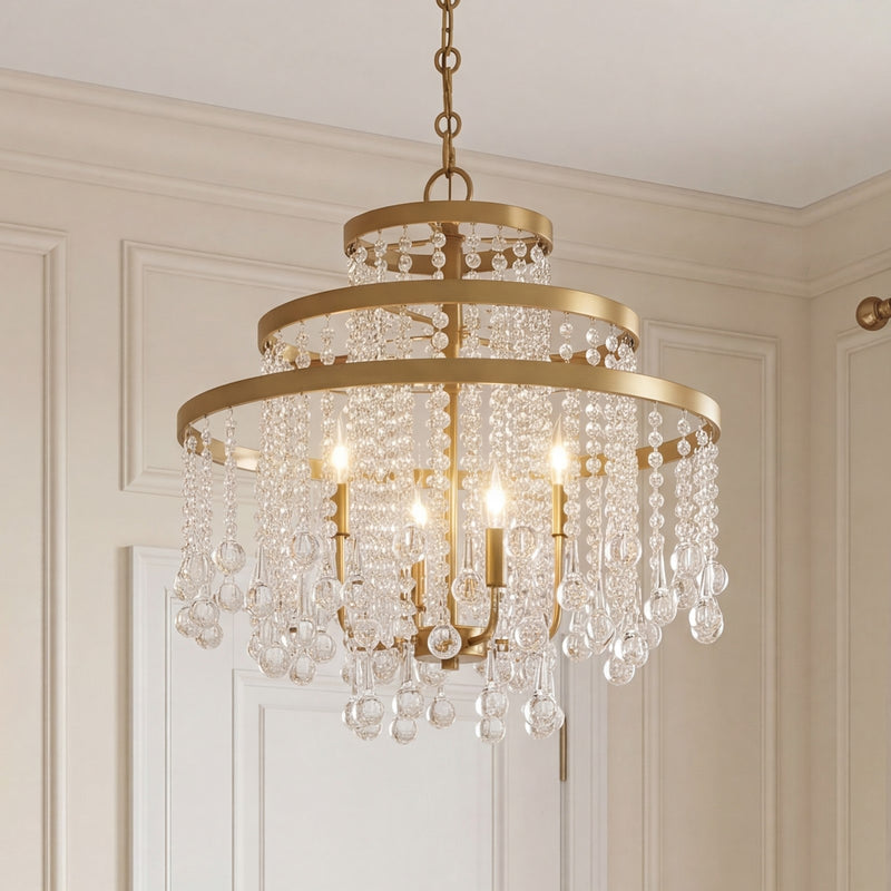 Savoy House Luna 4-Light Chandelier, Warm Brass