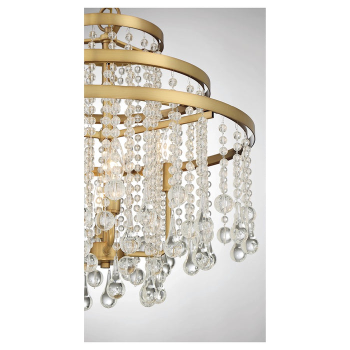 Savoy House Luna 4-Light Chandelier, Warm Brass