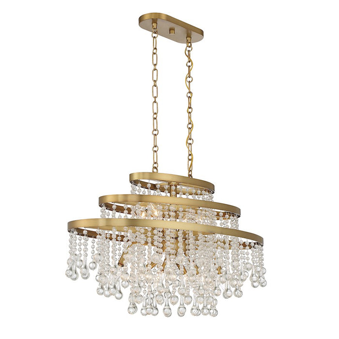 Savoy House Luna 10-Light Oval Chandelier, Warm Brass