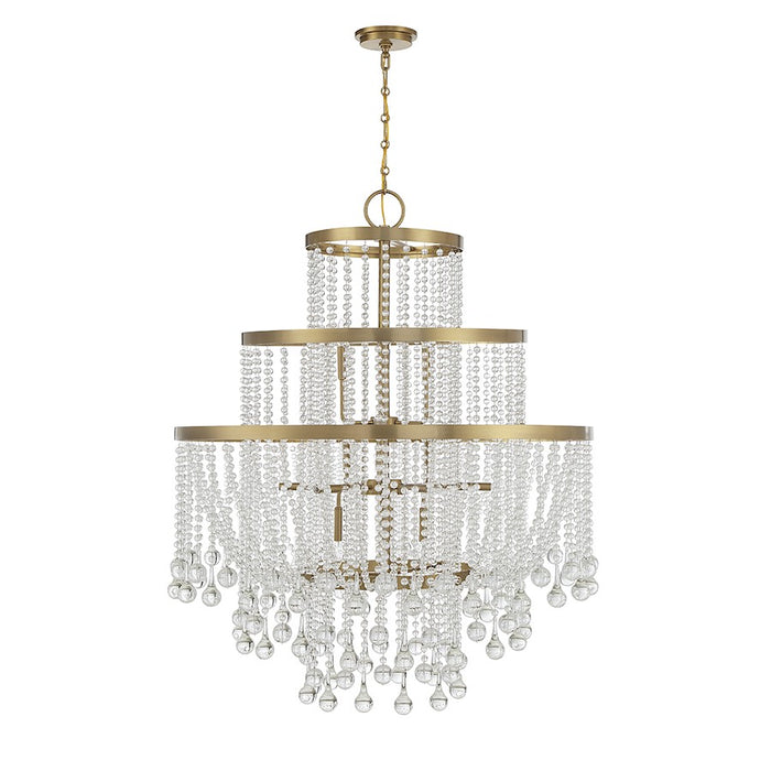 Savoy House Luna 15-Light Chandelier, Warm Brass