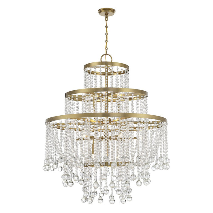 Savoy House Luna 15-Light Chandelier, Warm Brass