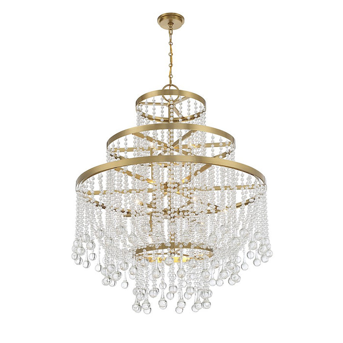 Savoy House Luna 15-Light Chandelier, Warm Brass