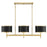 Savoy House Delphi 3Lt Linear Chandelier, Black/Brass