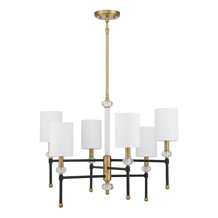 Savoy House Tivoli 6Lt 20" Chandelier, Black/Brass