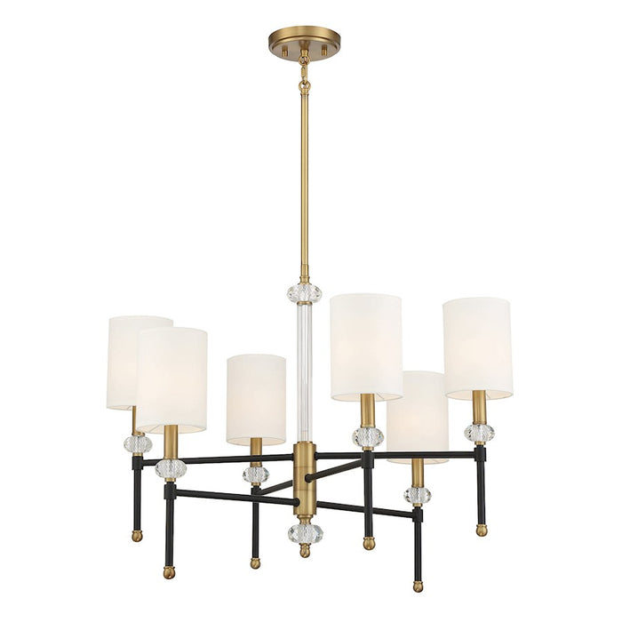 Savoy House Tivoli 6Lt 20" Chandelier, Black/Brass