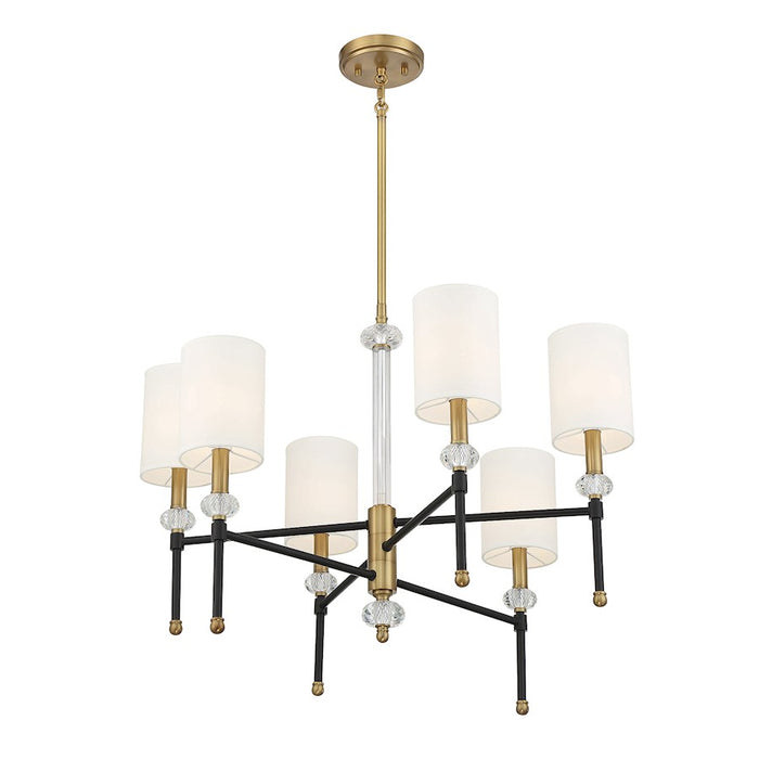 Savoy House Tivoli 6Lt 20" Chandelier, Black/Brass