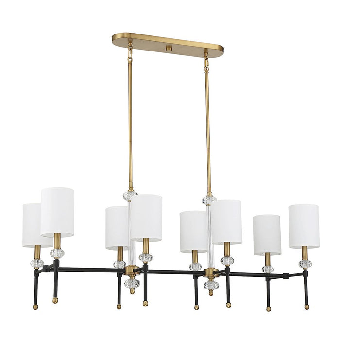 Savoy House Tivoli 8Lt Linear Chandelier, Black/Brass