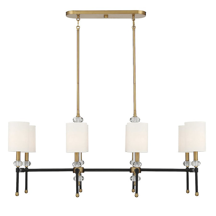 Savoy House Tivoli 8Lt Linear Chandelier, Black/Brass