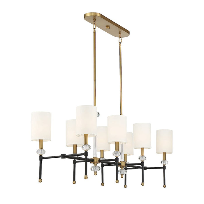 Savoy House Tivoli 8Lt Linear Chandelier, Black/Brass