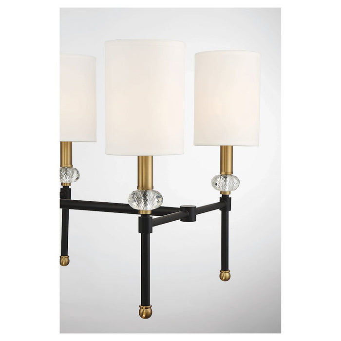 Savoy House Tivoli 8Lt Linear Chandelier, Black/Brass