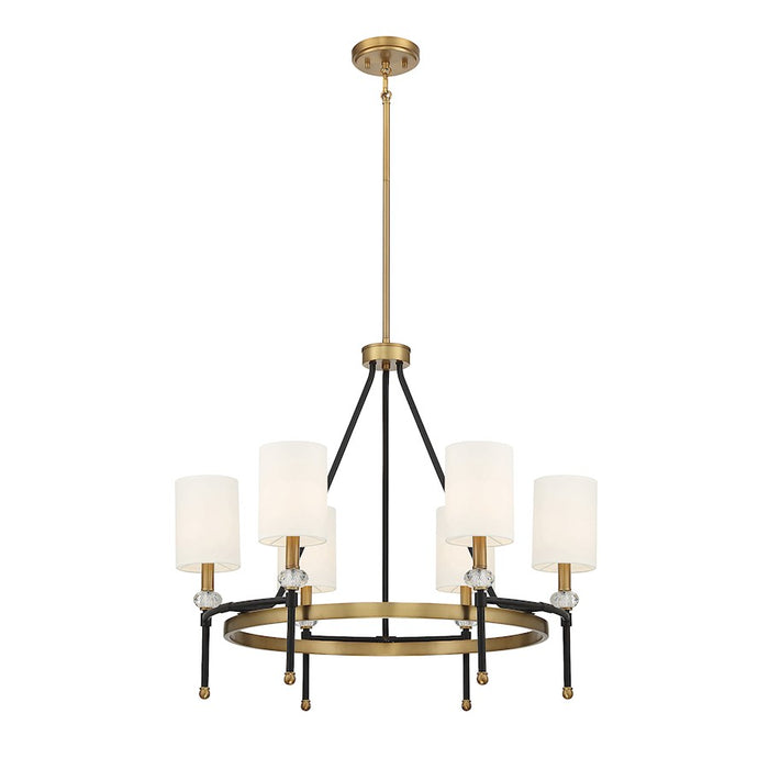 Savoy House Tivoli 6Lt 24" Chandelier, Black/Brass