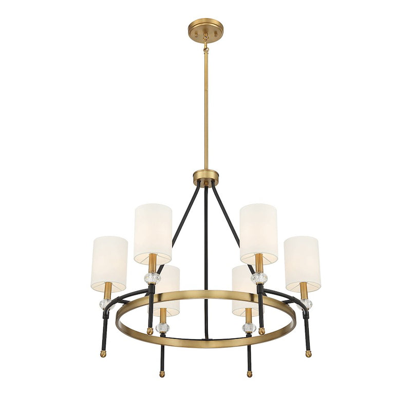 Savoy House Tivoli 6Lt 24" Chandelier, Black/Brass
