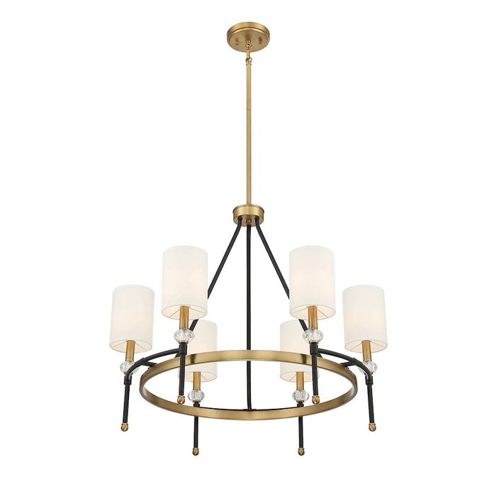 Savoy House Tivoli 6Lt 24" Chandelier, Black/Brass