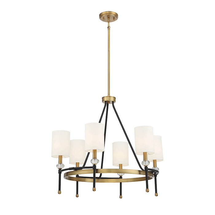 Savoy House Tivoli 6Lt 24" Chandelier, Black/Brass