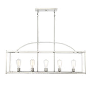 Savoy House Palladian 5-Light Linear Chandelier, Polished Nickel - 1-190-5-109