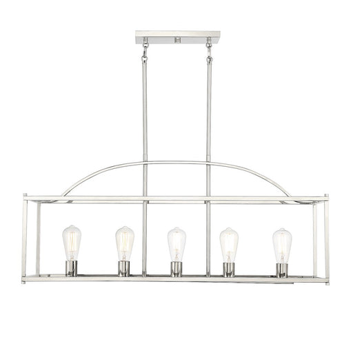 Savoy House Palladian 5-Light Linear Chandelier, Polished Nickel - 1-190-5-109