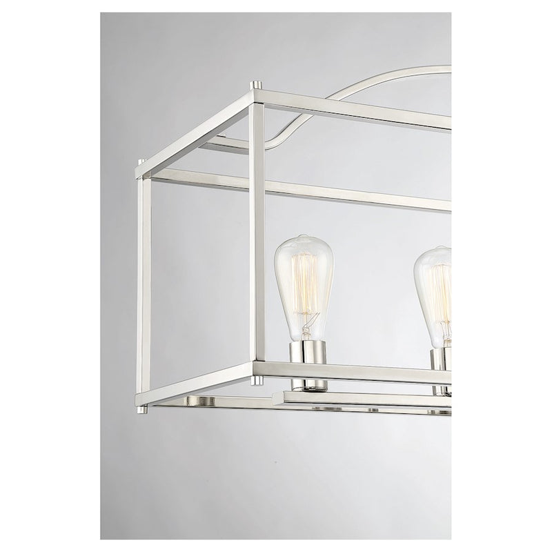 Savoy House Palladian 5-Light Linear Chandelier, Polished Nickel