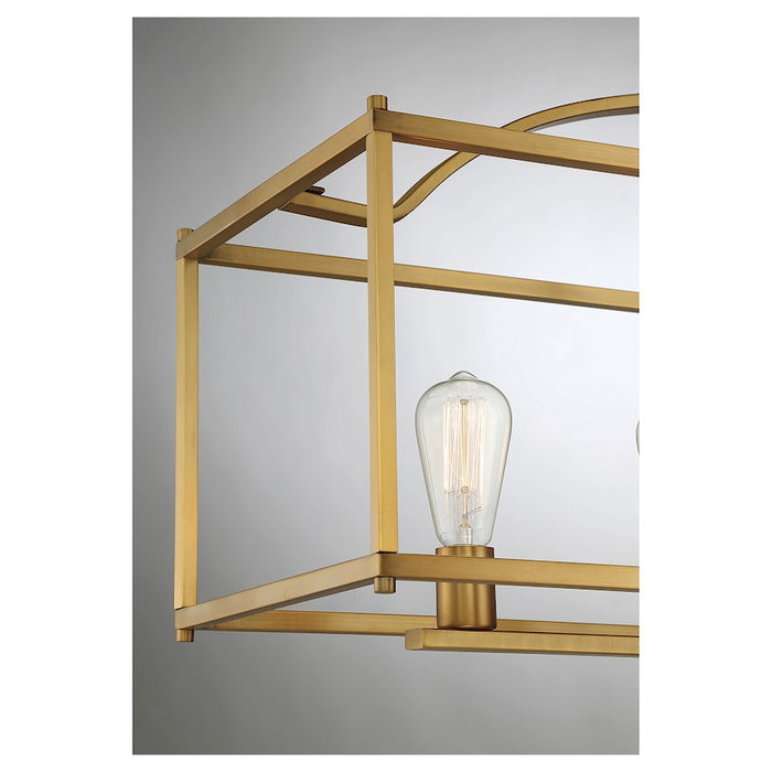 Savoy House Palladian 5-Light Linear Chandelier, Warm Brass