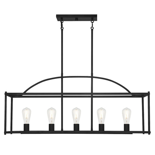 Savoy House Palladian 5-Light Linear Chandelier, Matte Black - 1-190-5-89