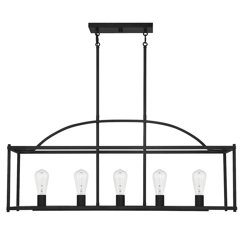 Savoy House Palladian 5-Light Linear Chandelier, Matte Black