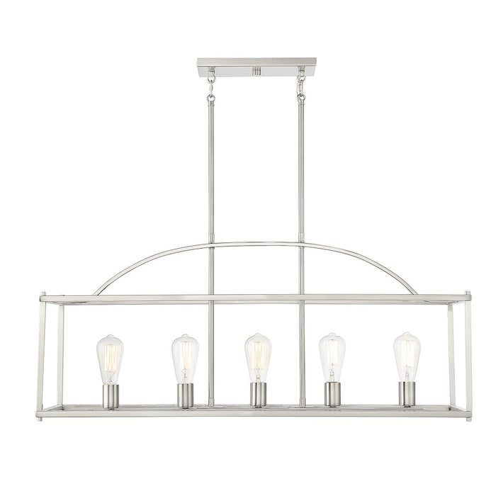 Savoy House Palladian 5-Light Linear Chandelier, Satin Nickel - 1-190-5-SN