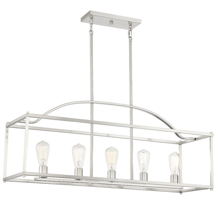 Savoy House Palladian 5-Light Linear Chandelier, Satin Nickel