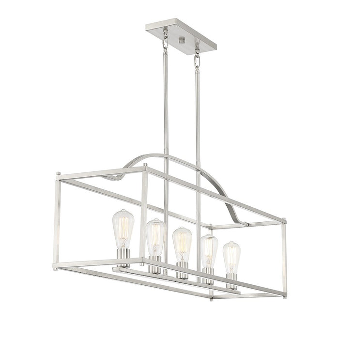 Savoy House Palladian 5-Light Linear Chandelier, Satin Nickel